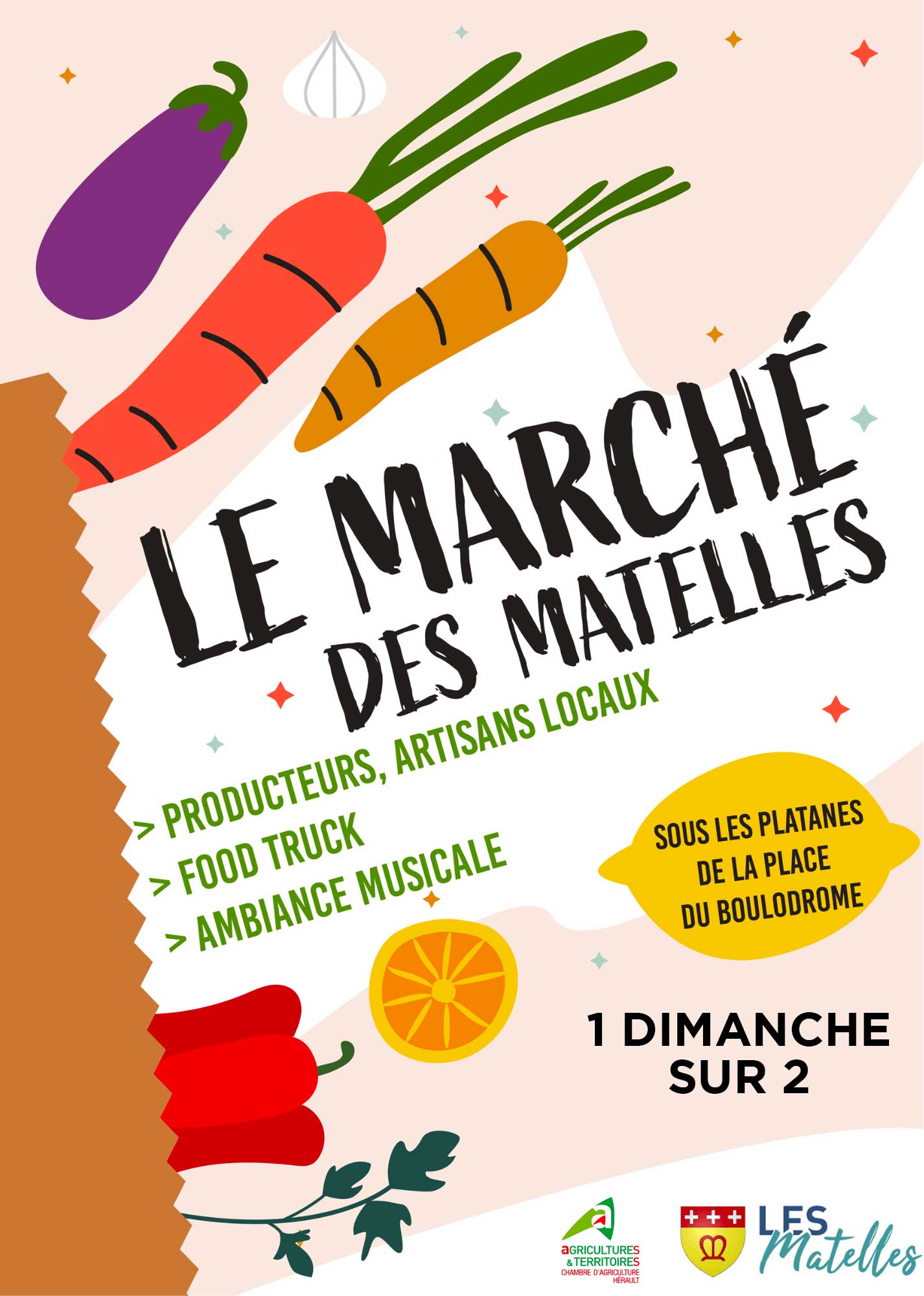 Marché des Matelles 1 dimanche sur 2 toute l'année brasserie-le-donjon - Produits artisanaux locaux restauration food trucks sur place